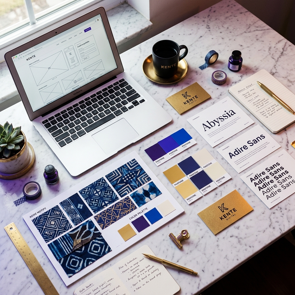 KEBS Africa creative workspace with brand design elements